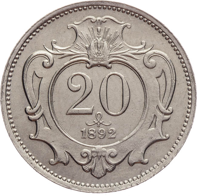 20 Heller 1892 - back