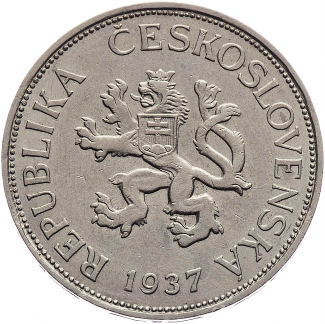 5 Kč 1937 - front