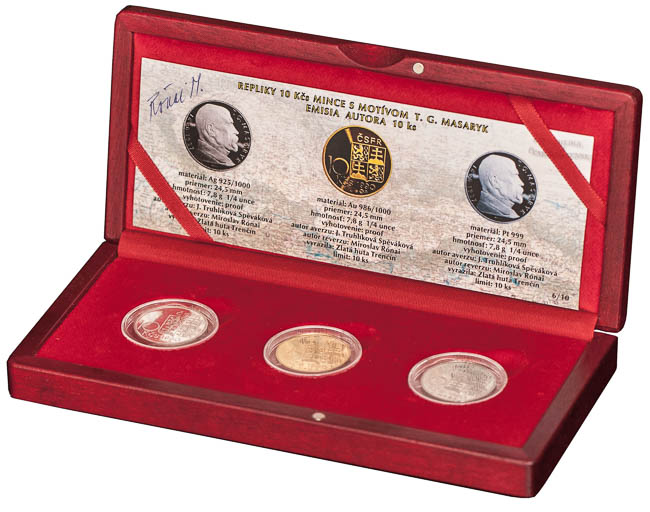 Author's emission of 10 Kčs 1990 T. G. Masaryk - front