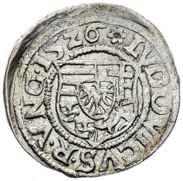 Denár 1526 - averz
