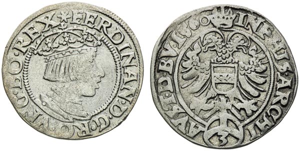 3 Krejcar 1549, 1560 (2 ks) - avers
