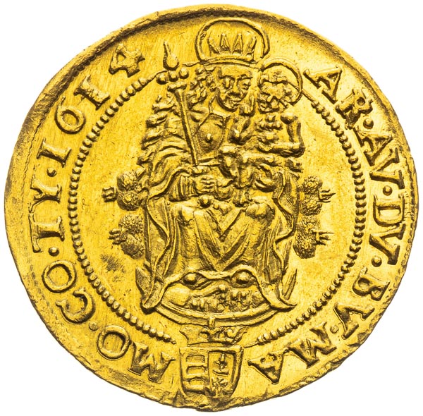 Dukát 1614 - reverz