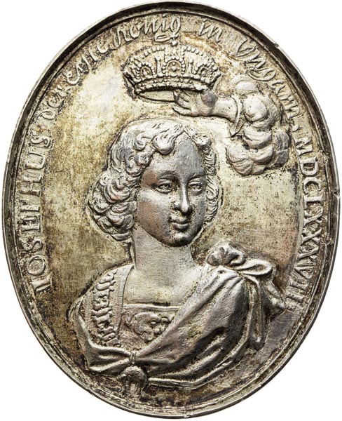 Strieborná medaila 1687 - averz