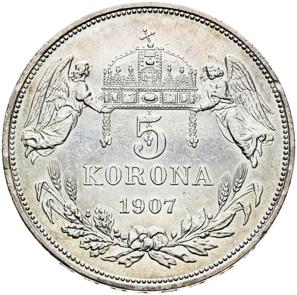 5 Korona 1907 - reverz