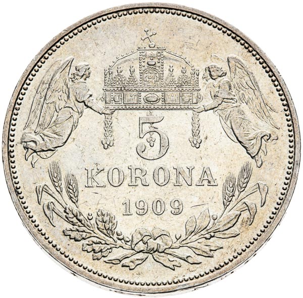 5 Korona 1909 - reverz