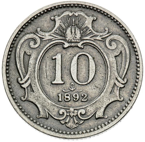 10 Haléř 1892 - revers
