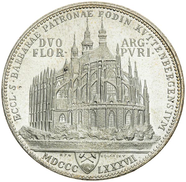 Kutnohorský 2 zlatník 1887/1974 (novoražba) - reverz