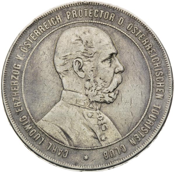 Strieborná medaila 1877 (Toliar) - averz