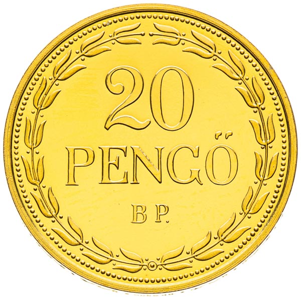 20 Pengo 1927 (zkušební ražba) - revers
