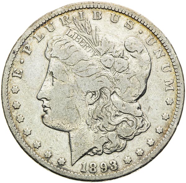 Morgan Dolar 1893 CC - averz