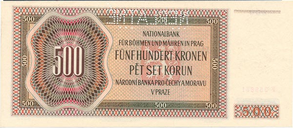 500 K 1942 F (perforovaná) - revers