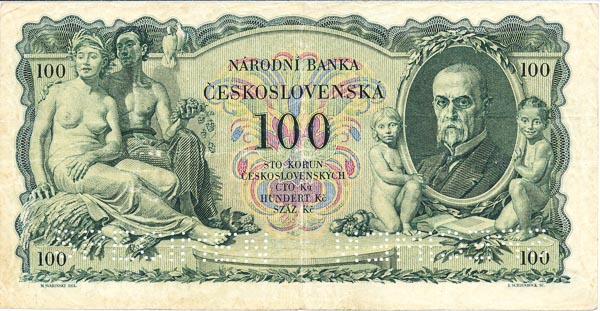 100 Ks 1931/1939 Zb (perforovaná) - revers