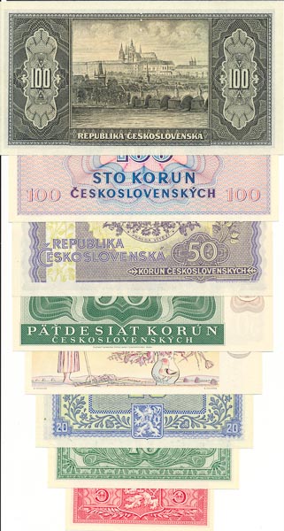 Lot bankoviek (8 ks) - reverz