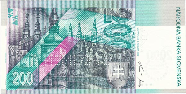 200 Sk 1995 A (bankový vzor) - reverz