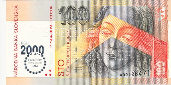 100 Sk 1993 A (bankový vzor) - averz