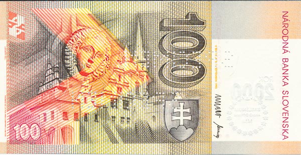100 Sk 1993 A (bankový vzor) - reverz