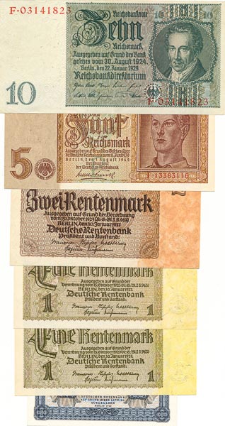 Lot bankoviek (10 ks) - reverz