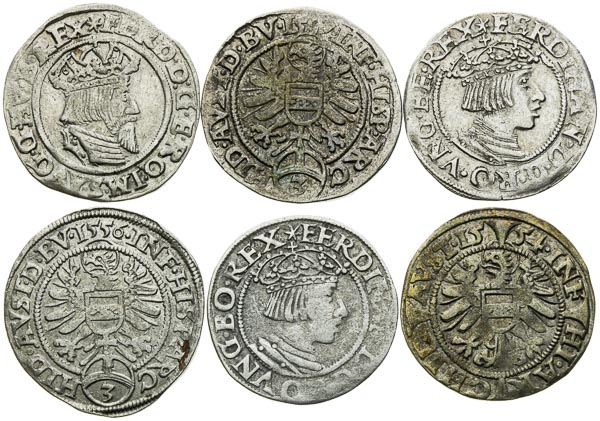 3 Krejcar (1549, 1550, 1554, 1556, 1557, 1560) (6 ks) - avers