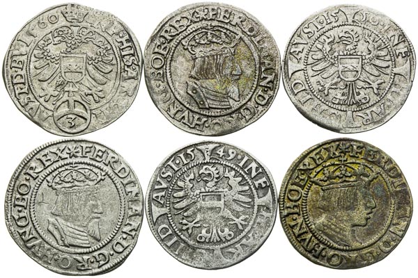 3 Krejcar (1549, 1550, 1554, 1556, 1557, 1560) (6 ks) - revers