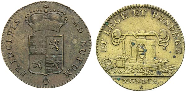 Strieborný žetón 1743 - reverz