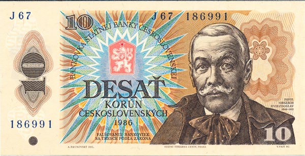 10 Koruna 1986 J 67 - front