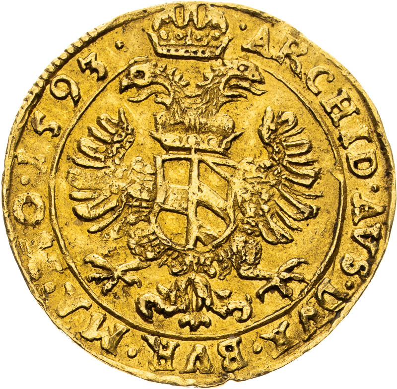 Dukát 1593 - reverz