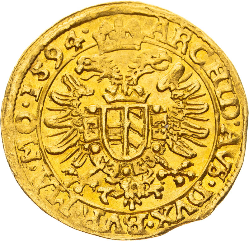 Dukát 1594 - reverz