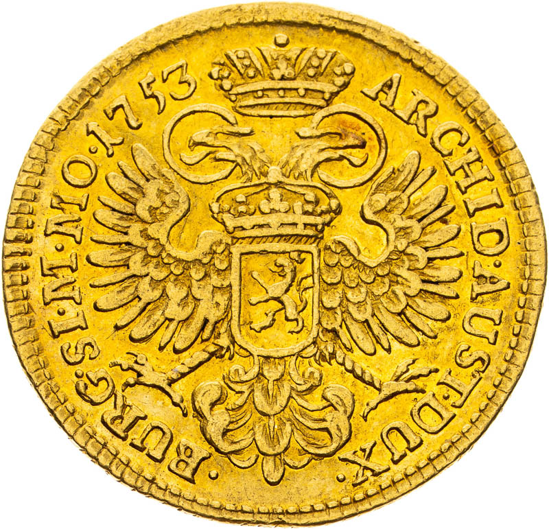 Dukát 1753 - reverz
