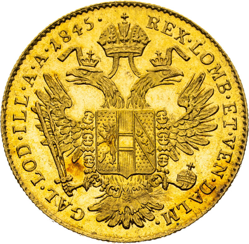 Dukát 1845 - reverz