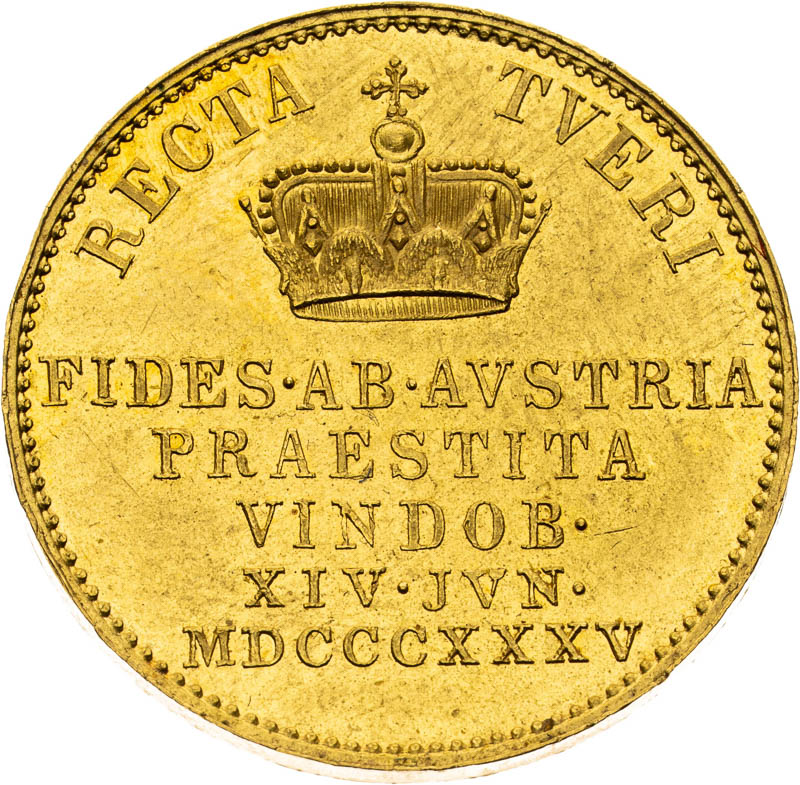 Zlatý žeton 1835 (1 1/2 dukát) - reverz
