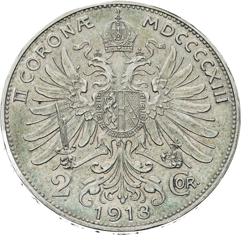 2 Korona 1913 (zkušební ražba) - reverz