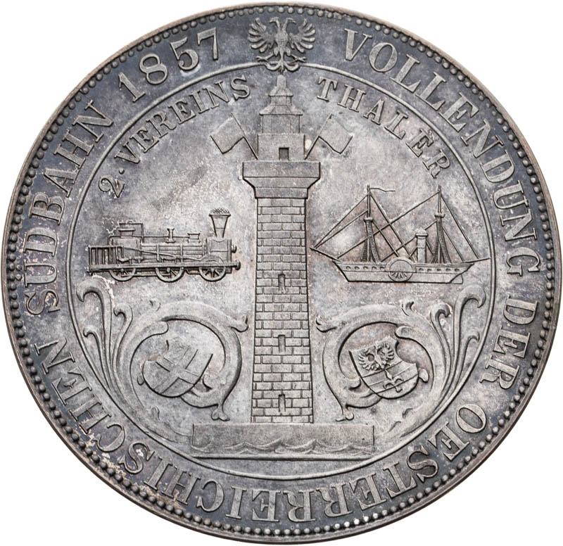 Spolkový 2 tolar 1857 - reverz