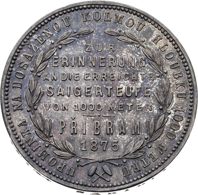 Příbramský zlatník 1875 - reverz