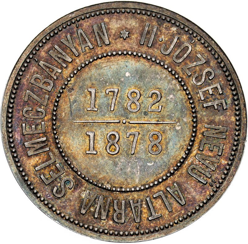 Banskoštiavnický zlatník 1878 (stříbrný odražek) - reverz