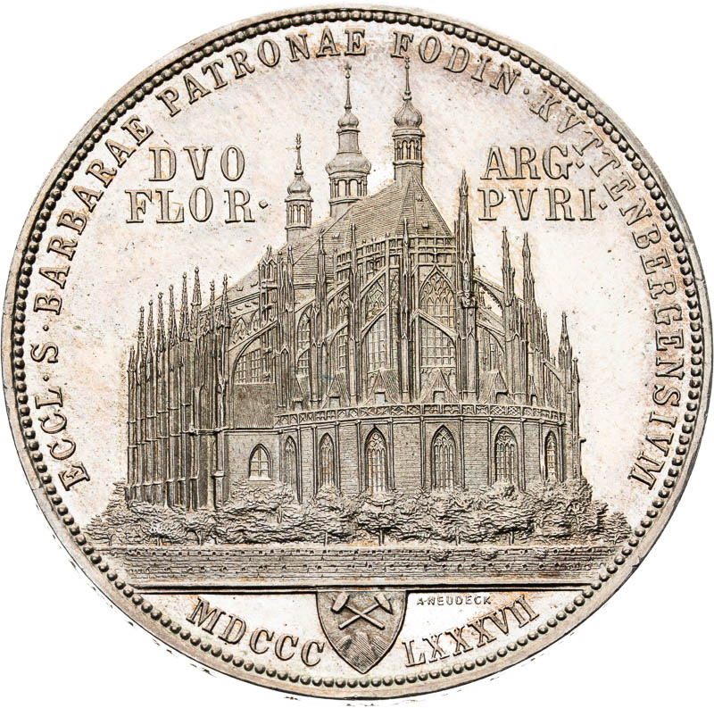 Kutnohorský 2 zlatník 1887 - reverz