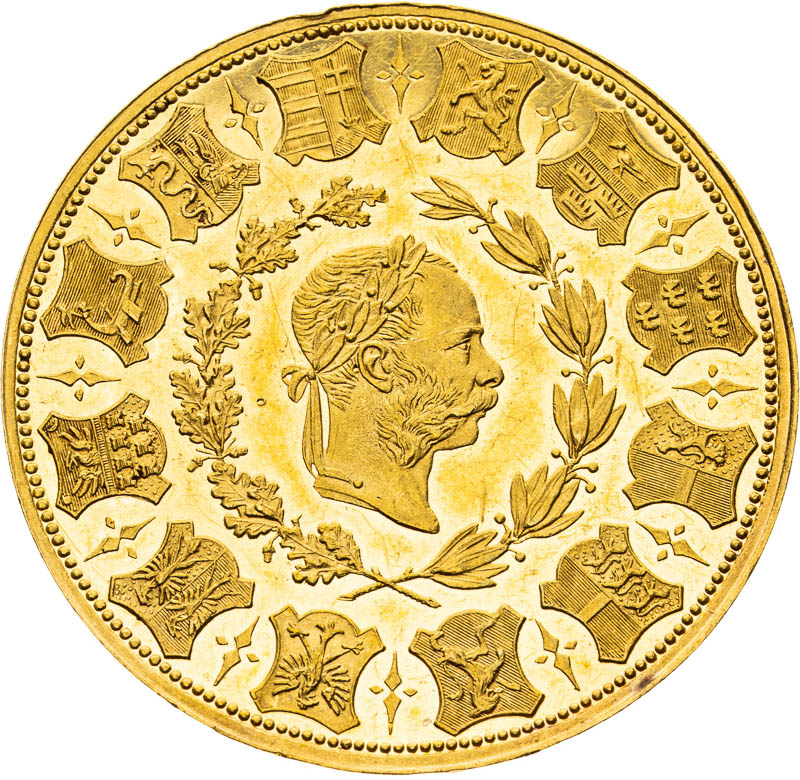 Zlatá medaile 1873 (4 Dukát) - averz