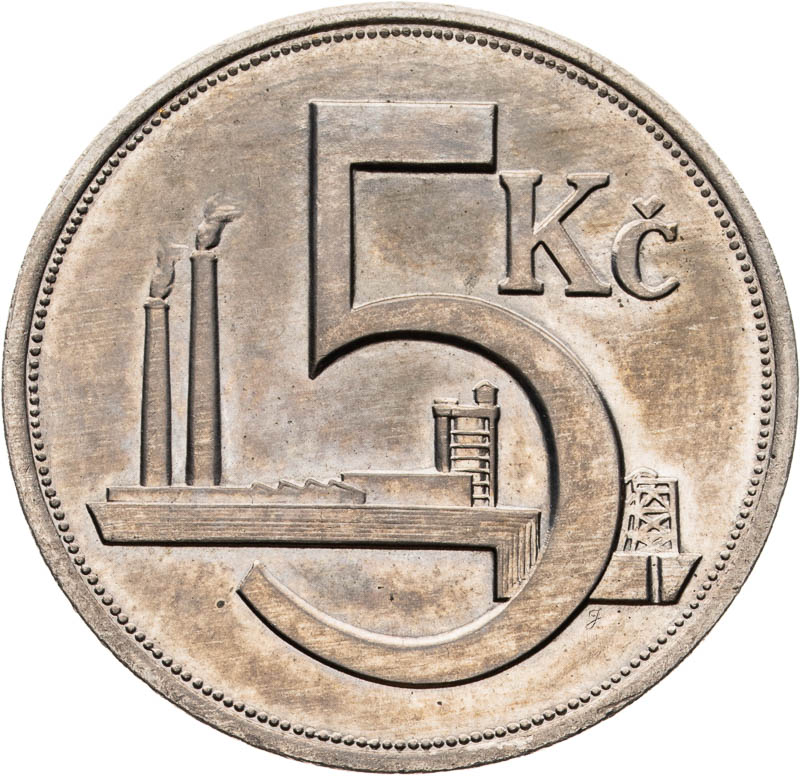 5 Koruna 1921 (pattern strike) - back