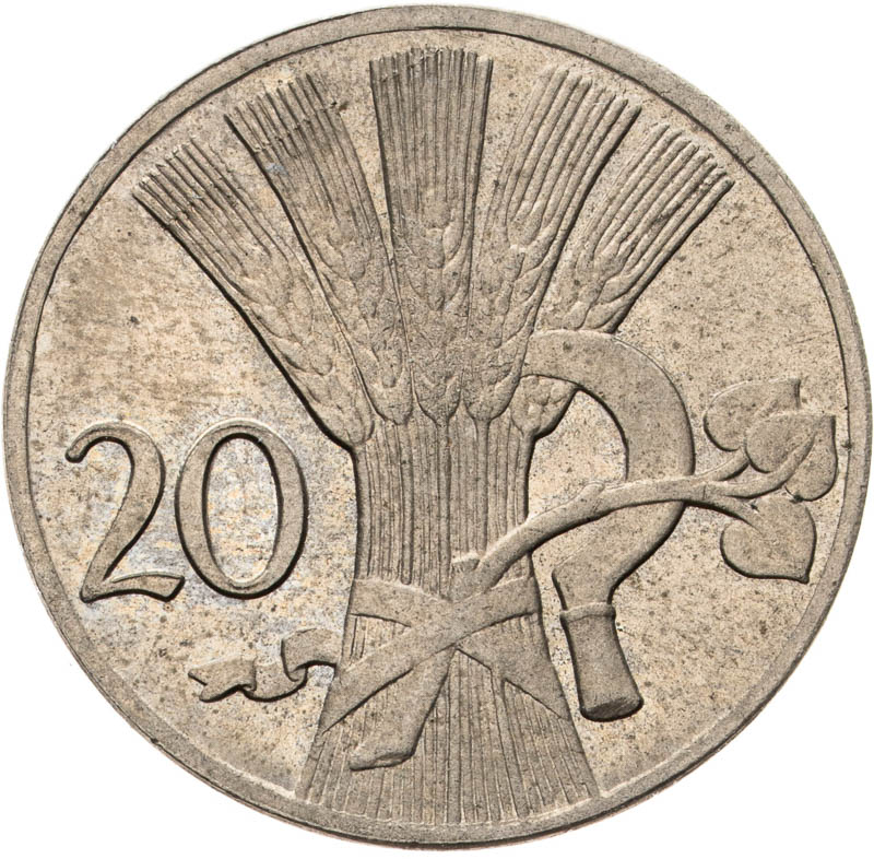 20 Stotin 1920 (pattern strike) - back