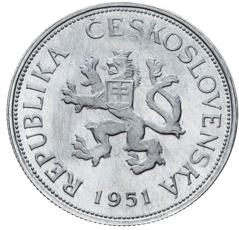 5 Koruna 1951 (pattern strike) - front
