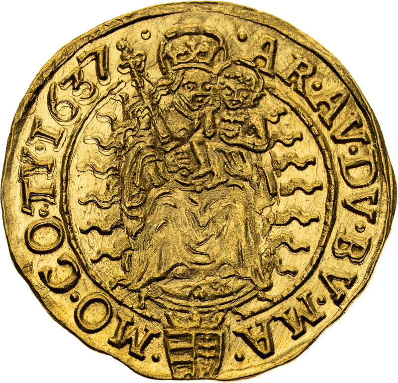 Dukát 1637 - reverz