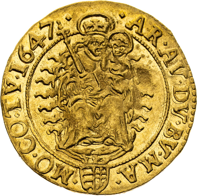Dukát 1647 - reverz