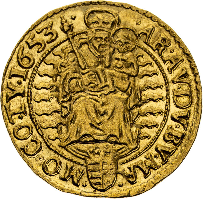 Dukát 1653 - reverz