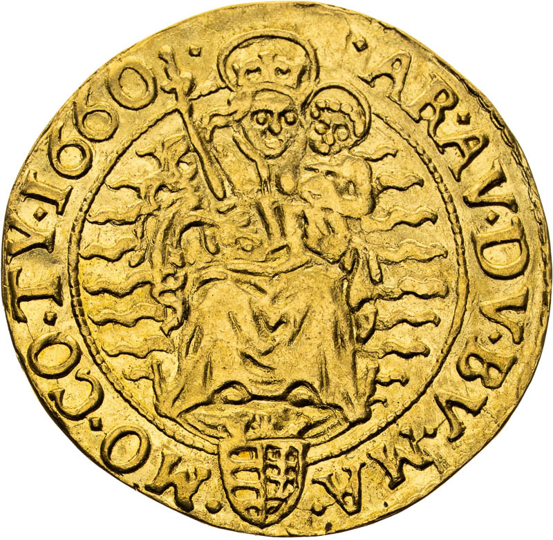 Dukát 1660 - reverz