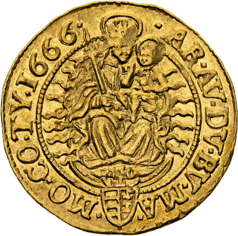 Dukát 1666 - reverz