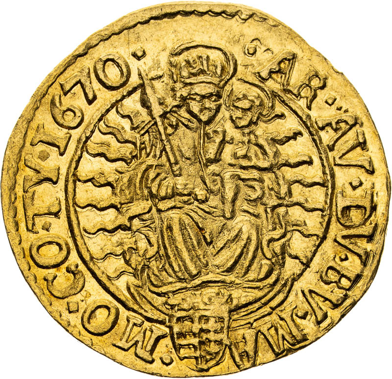 Dukát 1670 - reverz