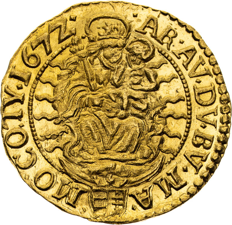 Dukát 1672 - reverz