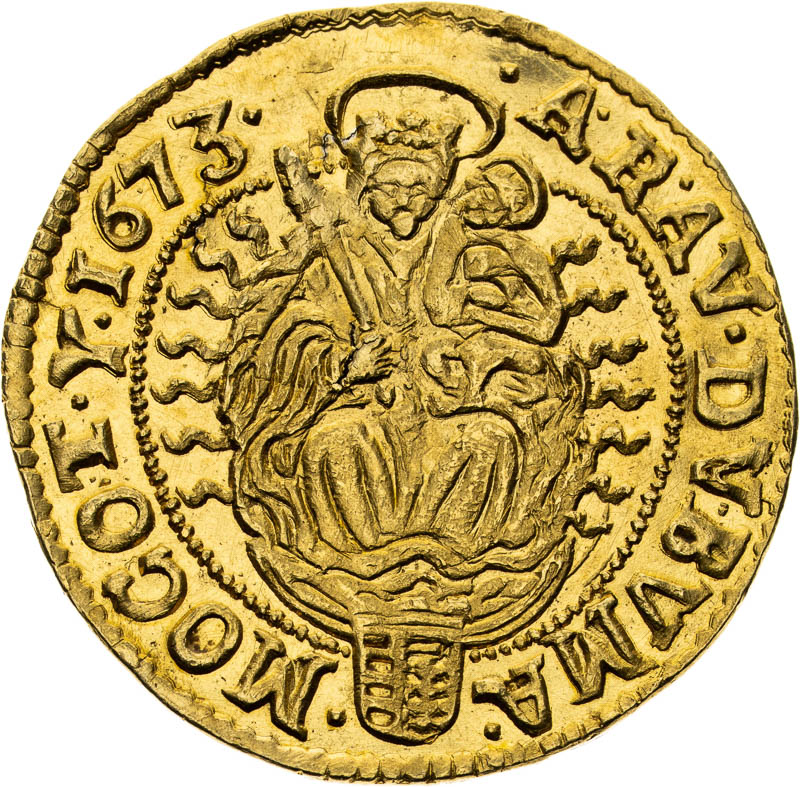Dukát 1673 - reverz