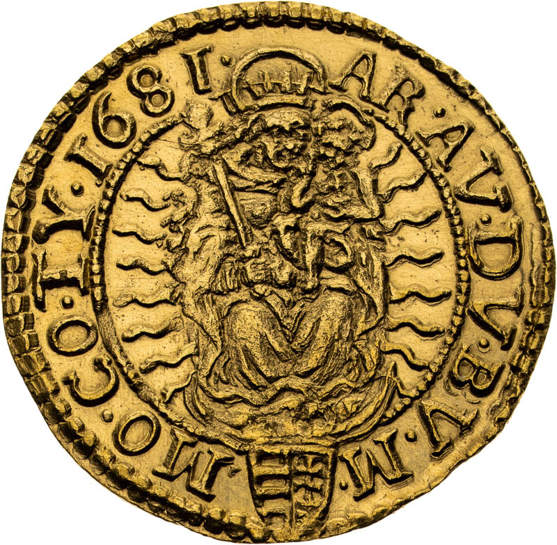 Dukát 1681 - reverz