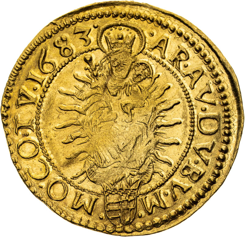 Dukát 1683 (dobové falzum) - reverz