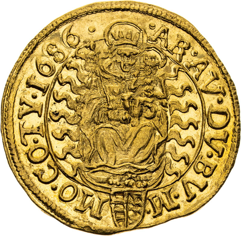 Dukát 1686 - reverz